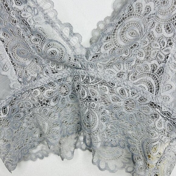 Lucky Brand Sz Small Lot of 2 Lace Bralettes Gray / Dark Teal Wireless Pullover - Picture 11 of 12